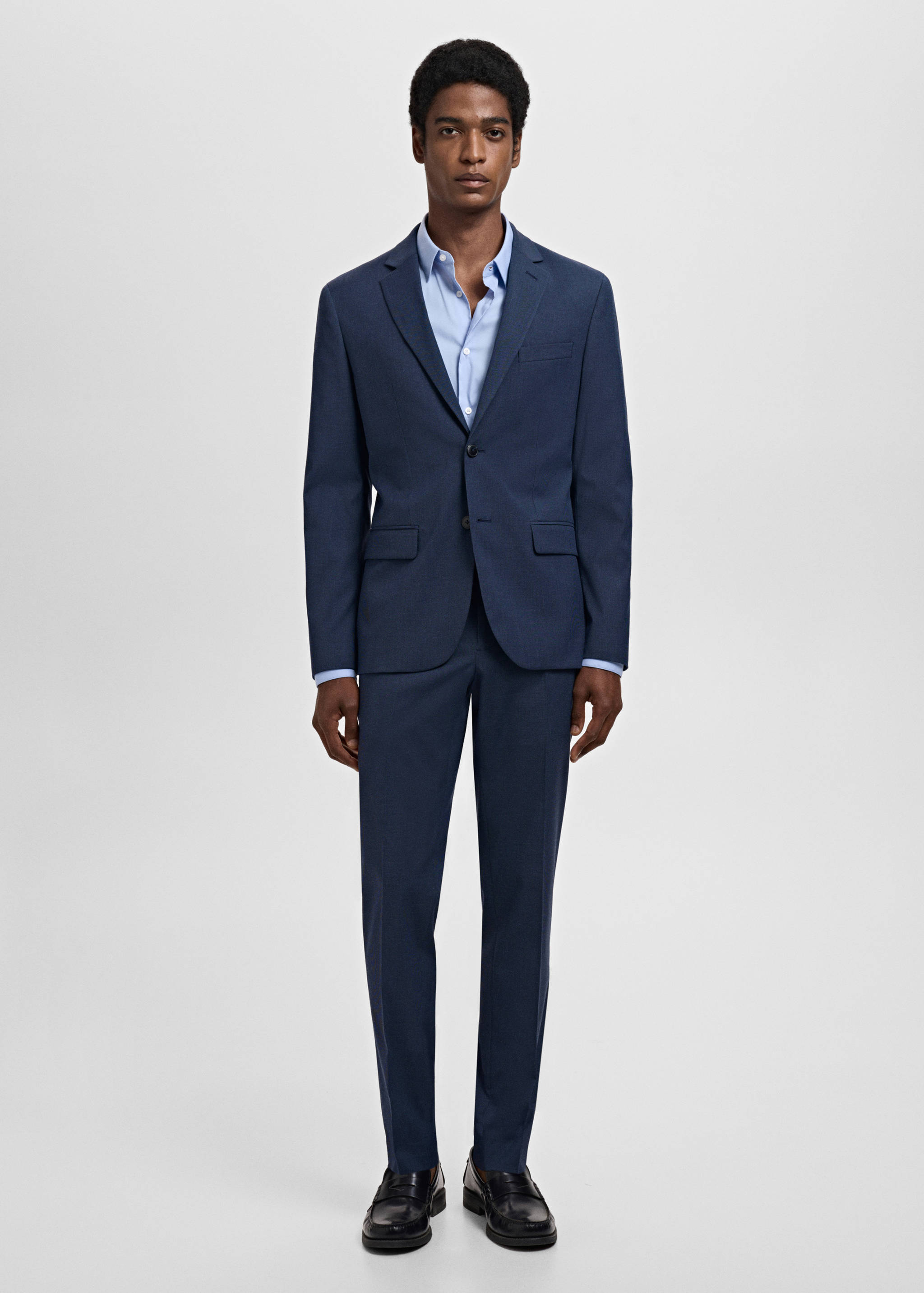 Stretch fabric super slim-fit suit trousers - General plane