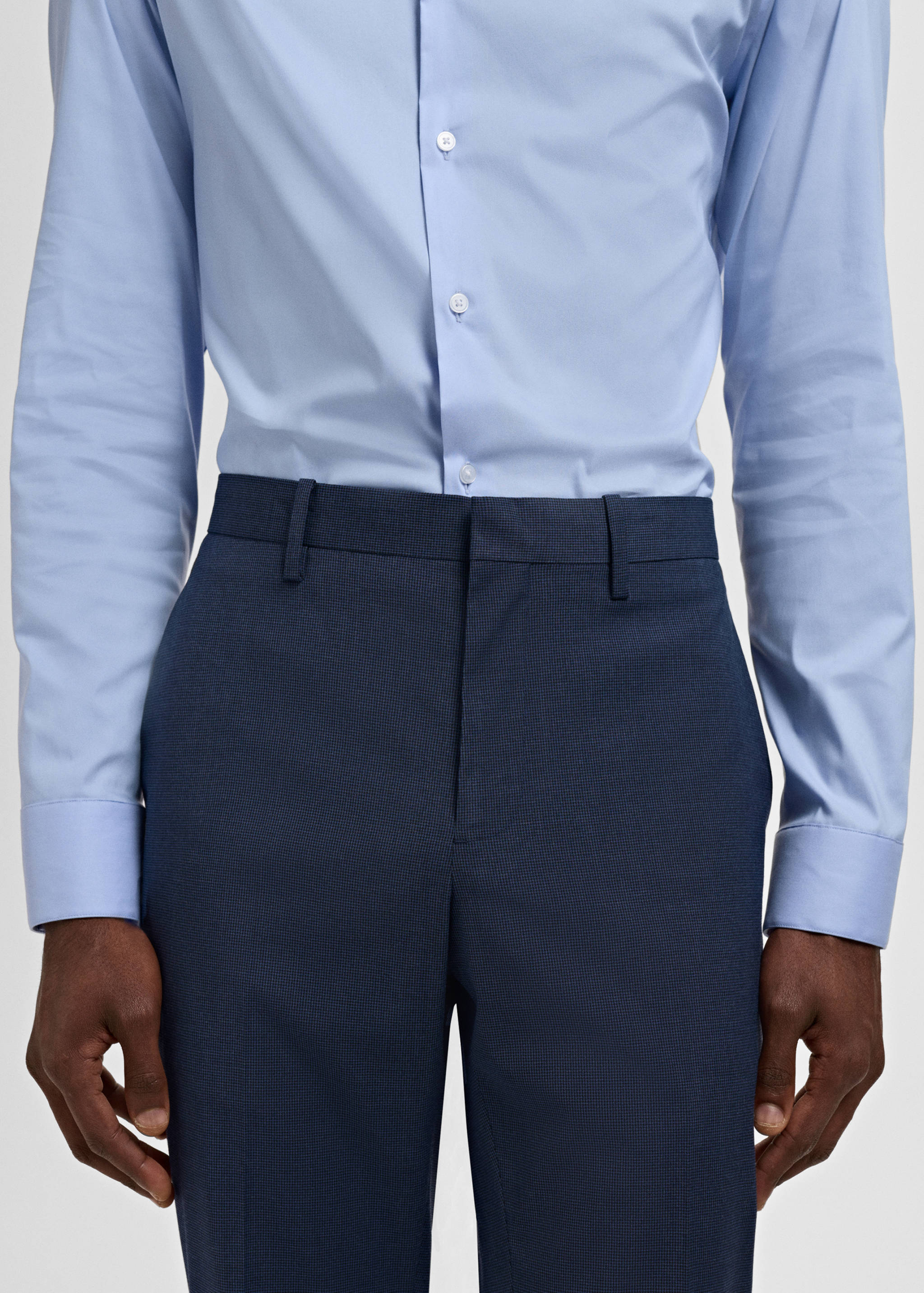 Stretch fabric super slim-fit suit trousers - Details of the article 1