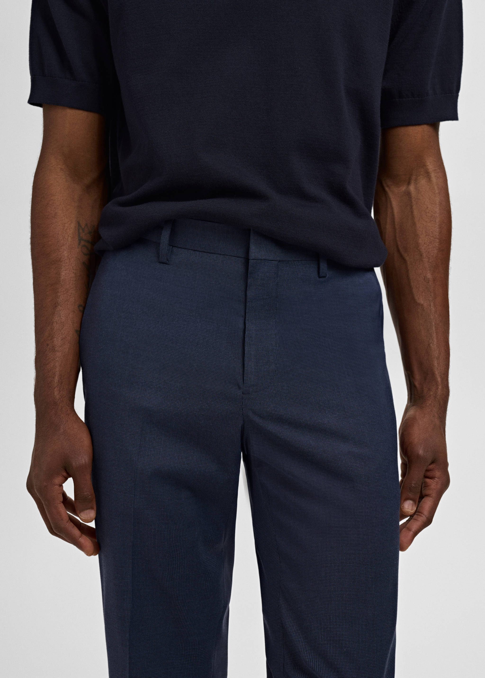 Stretch fabric super slim-fit suit trousers - Details of the article 1
