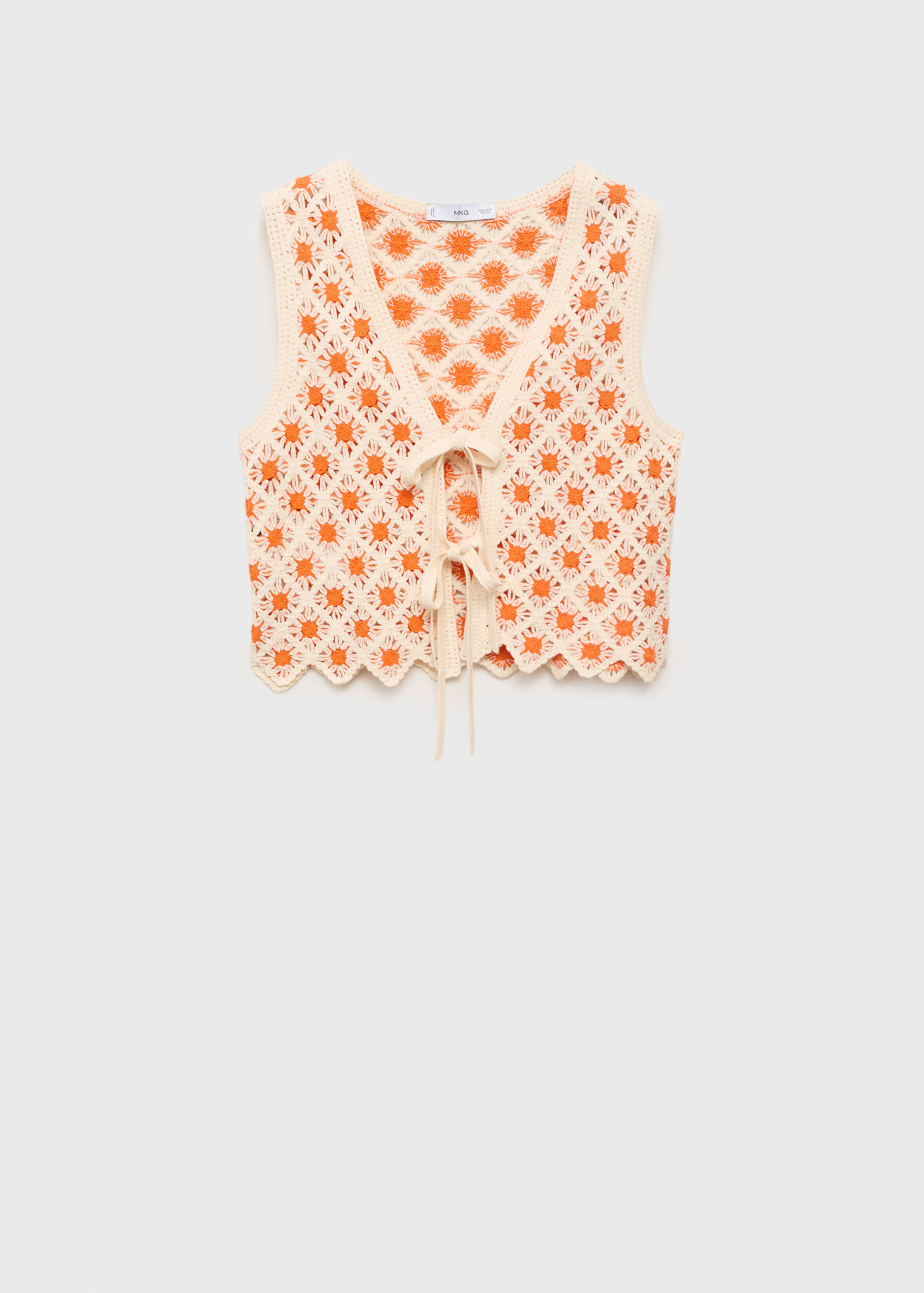 Top de croché com laços - Artigo sem modelo