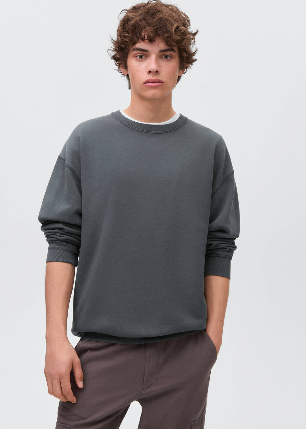 Basic cotton sweater — Charcoal