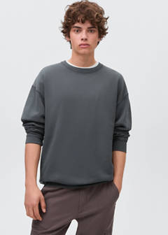 Basic cotton sweater — Charcoal 1