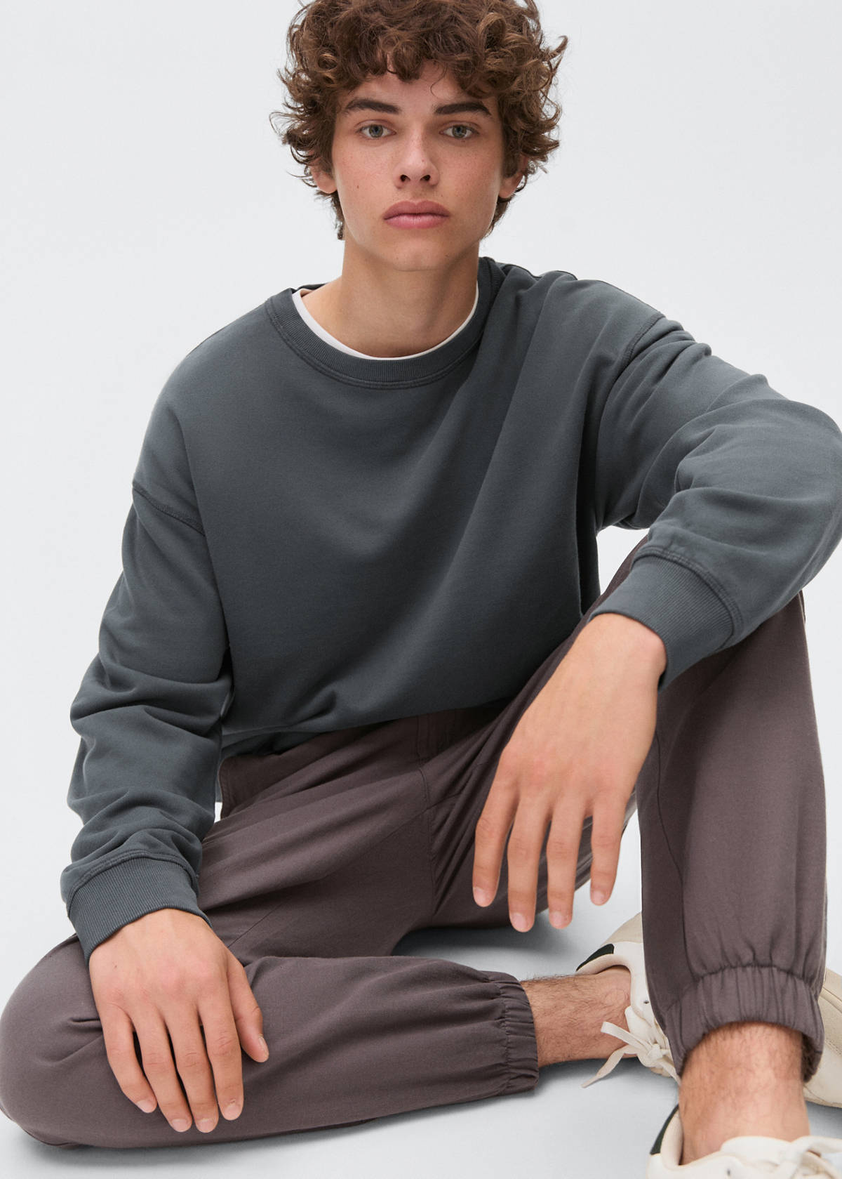 Basic cotton sweater — Charcoal