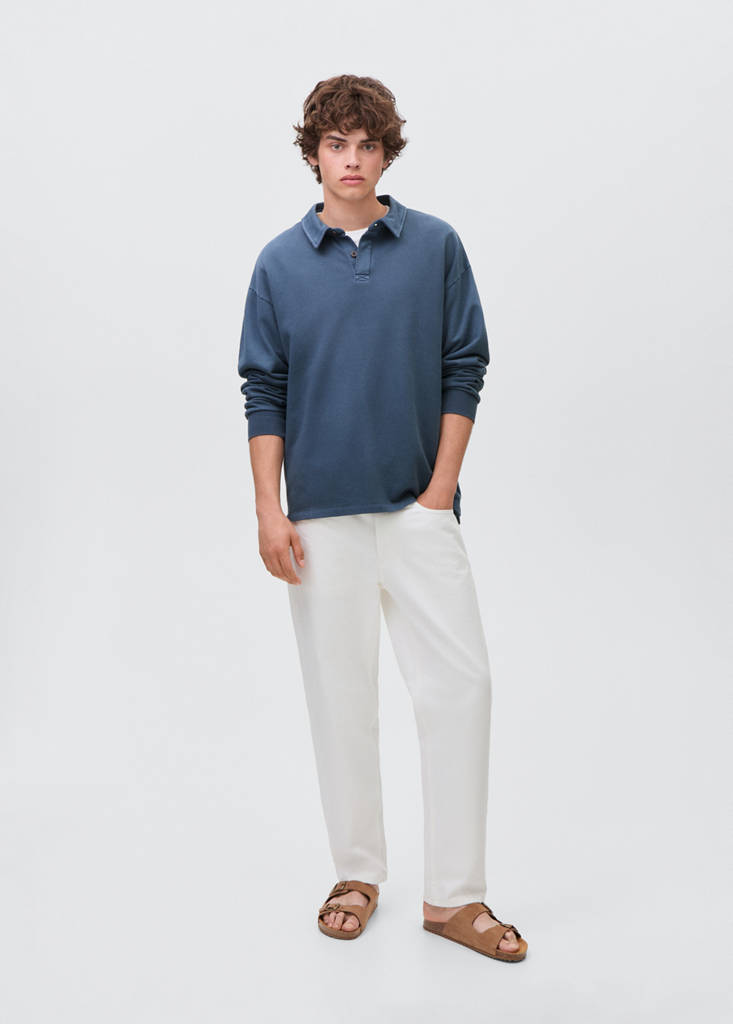 Polo-neck sweatshirt — Blue
