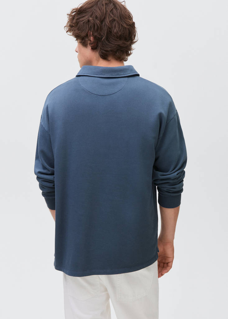 Polo-neck sweatshirt — Blue