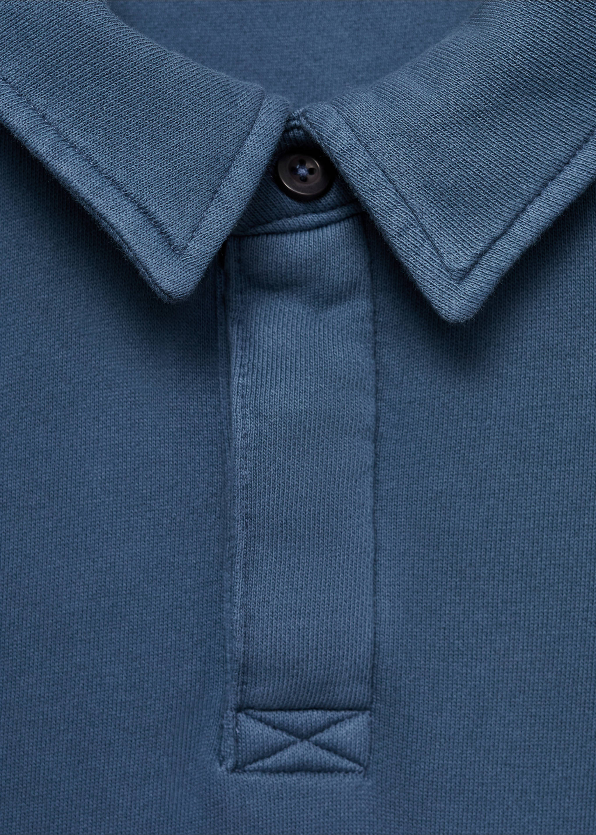 Polo-neck sweatshirt - Details of the article 8, Blue. Ref: 17021240-00.