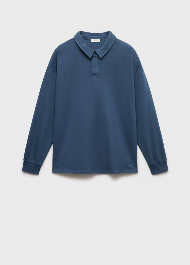 Polo-neck sweatshirt — Blue