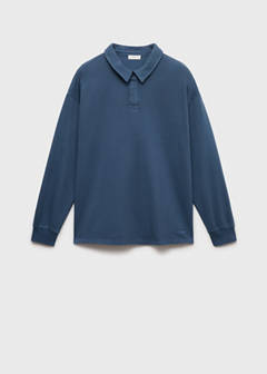 Polo-neck sweatshirt — Blue 3
