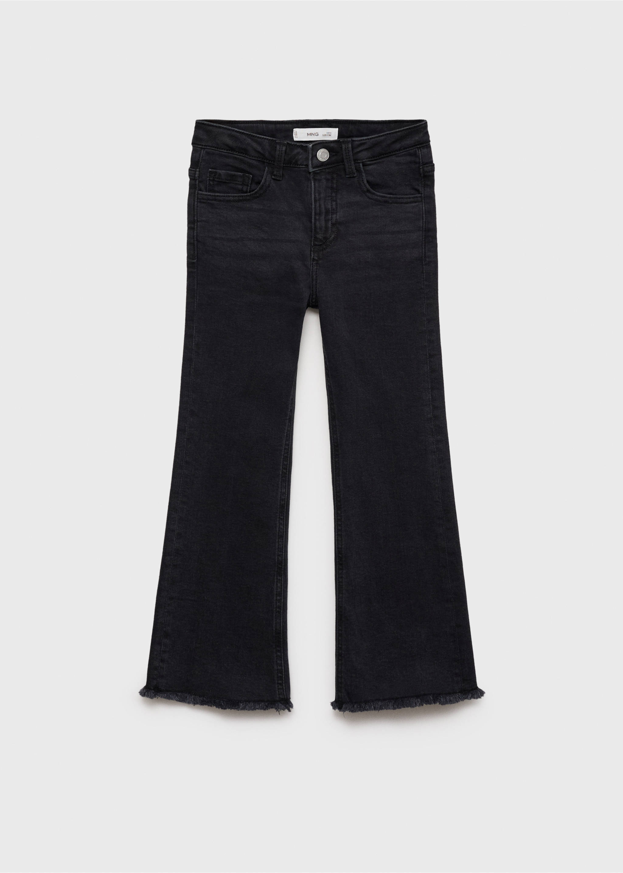 Jean flare ourlet effiloché - Article sans modèle, Black denim. Ref: 17021243-00.