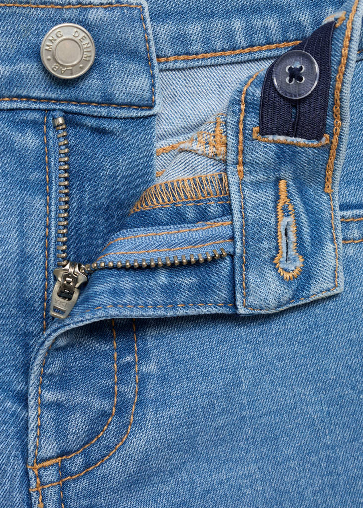 Frayed low-rise skinny jeans — Medium Blue