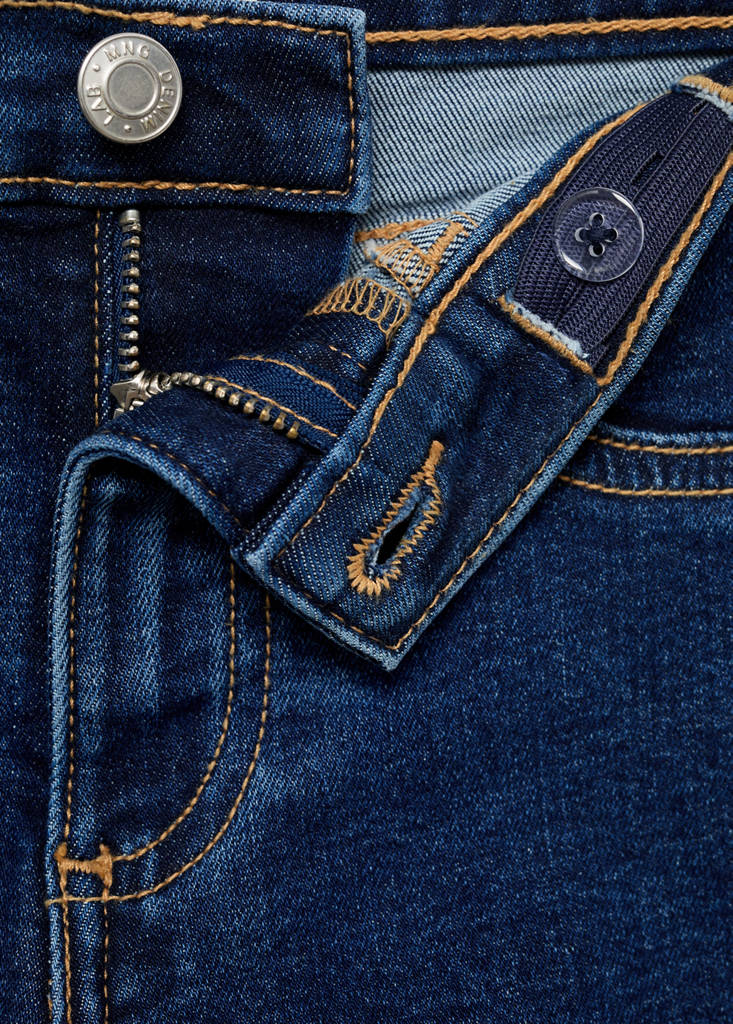 Frayed low-rise skinny jeans — Dark Blue