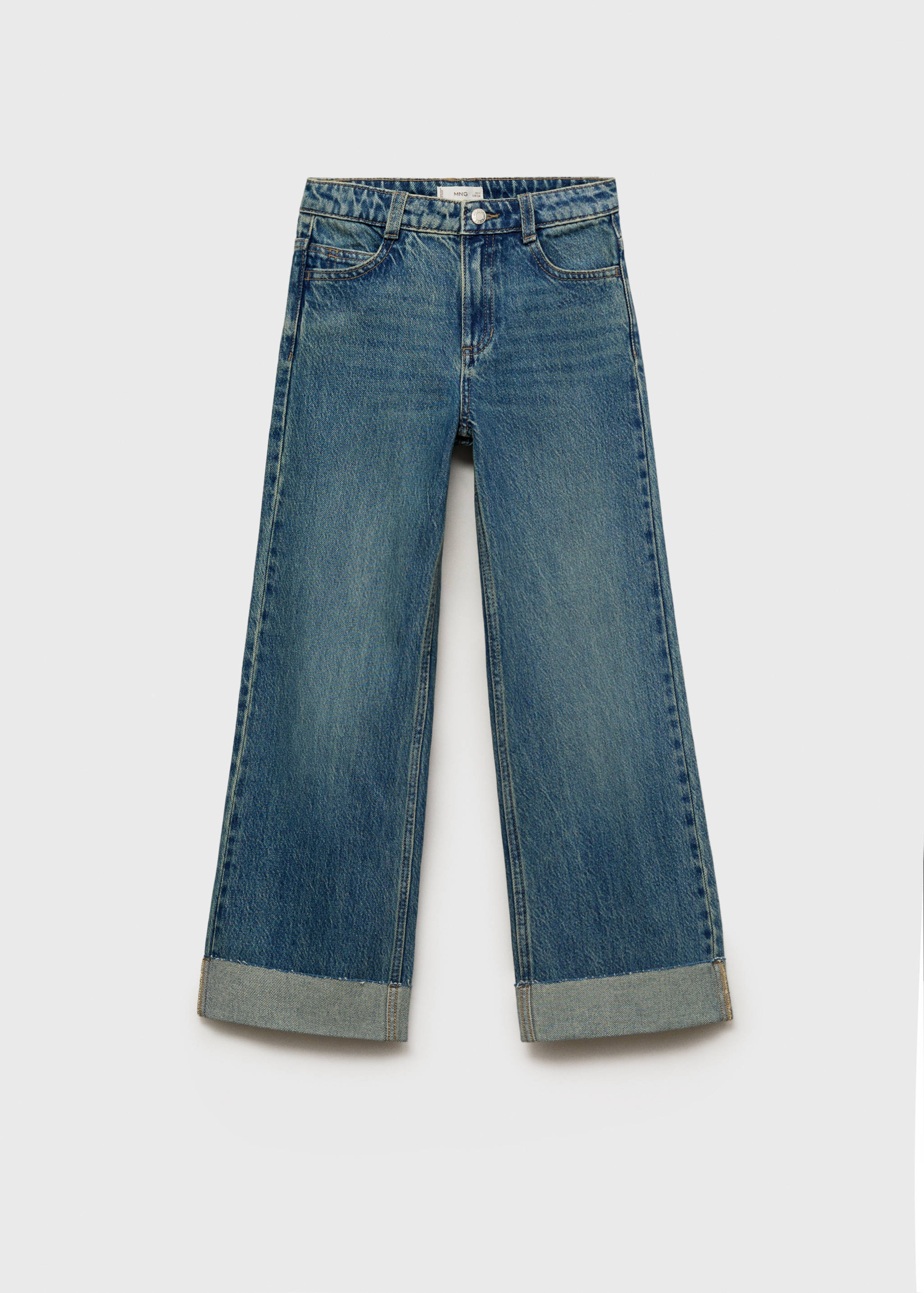 Wide leg jeans with turned-up hem - Article without model