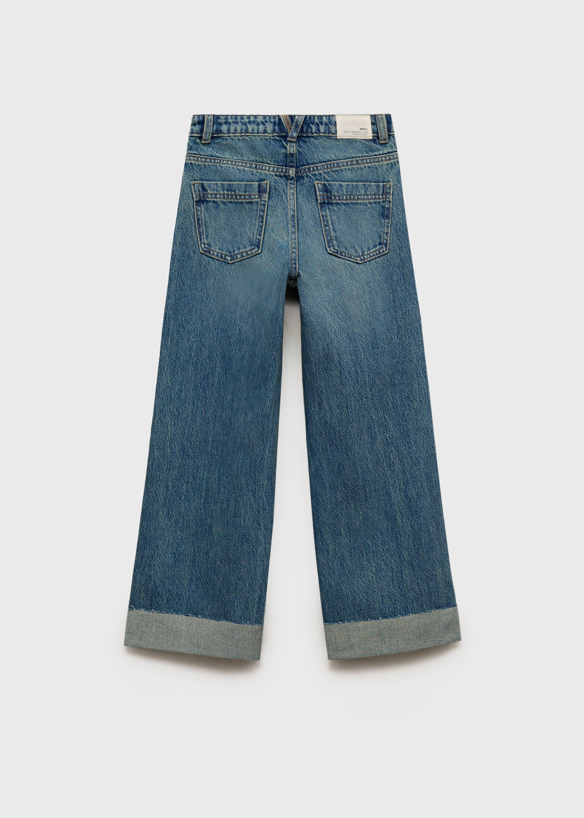 Wide leg jeans with turned-up hem - Reverse of the article