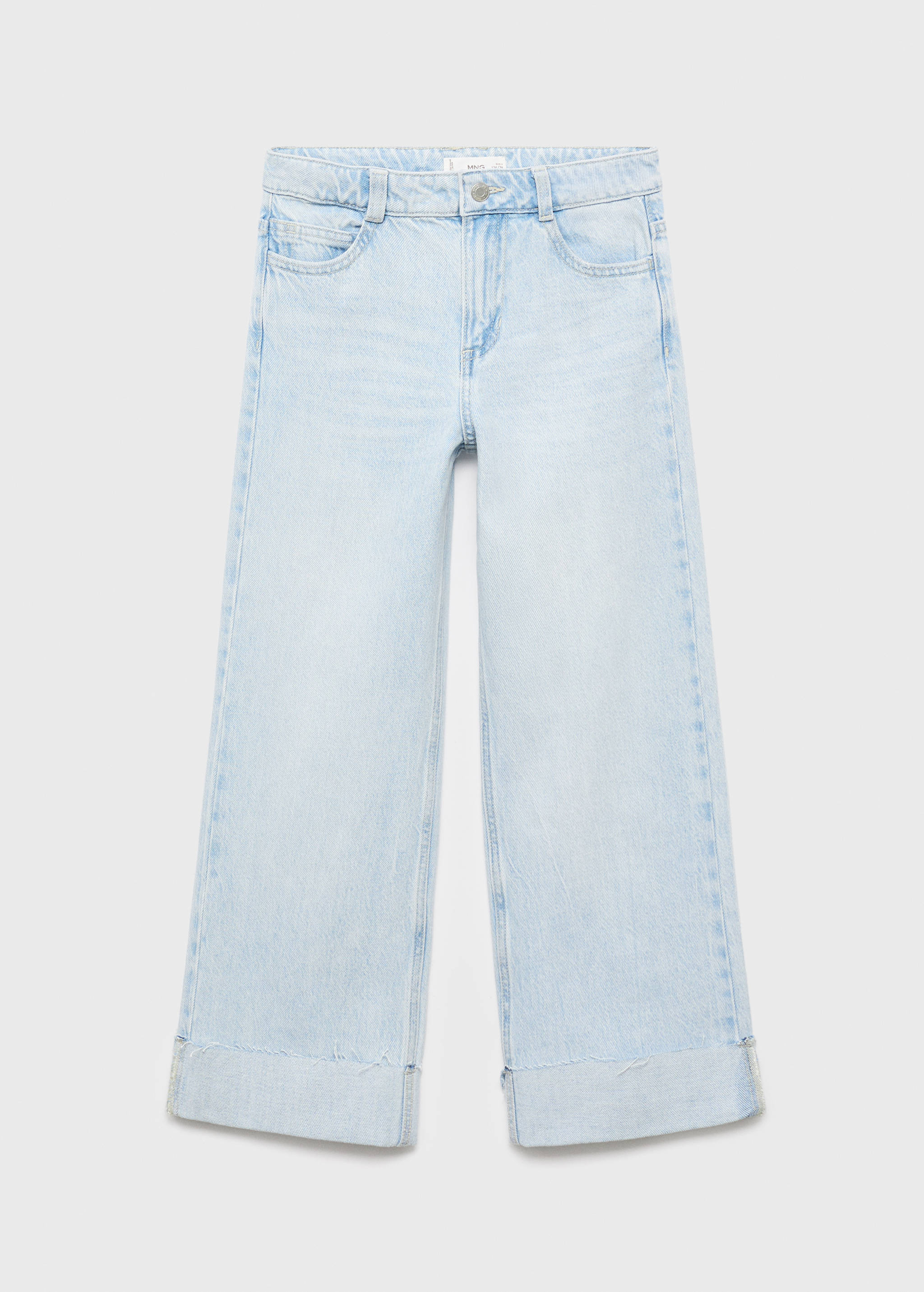 Wide leg jeans with turned-up hem - Article without model