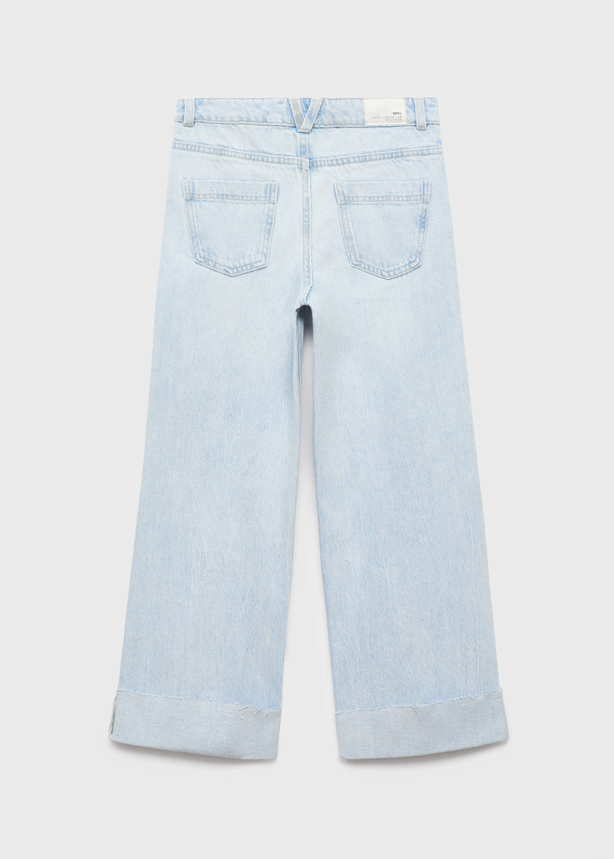 Wide leg jeans with turned-up hem - Reverse of the article