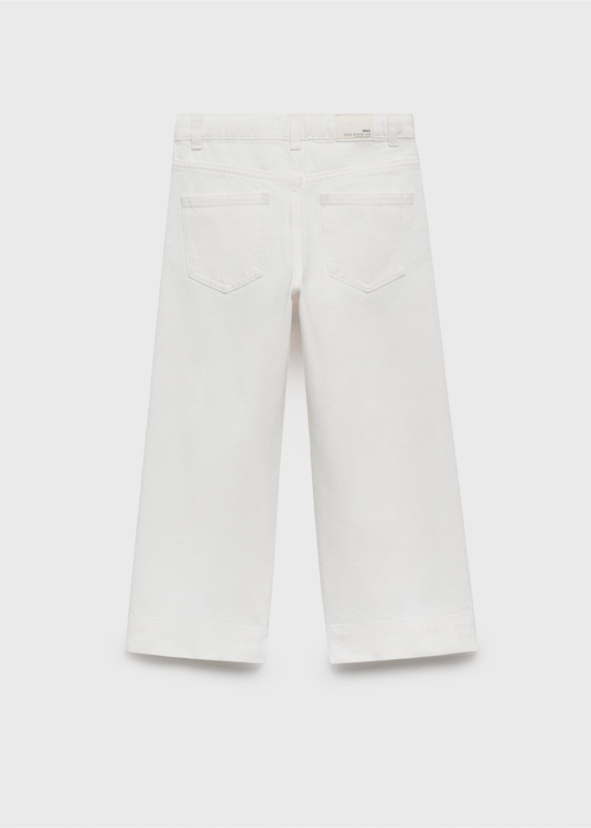 Jean style jupe-culotte détail couture - Verso de l’article, Blanc. Ref: 17021249-00.
