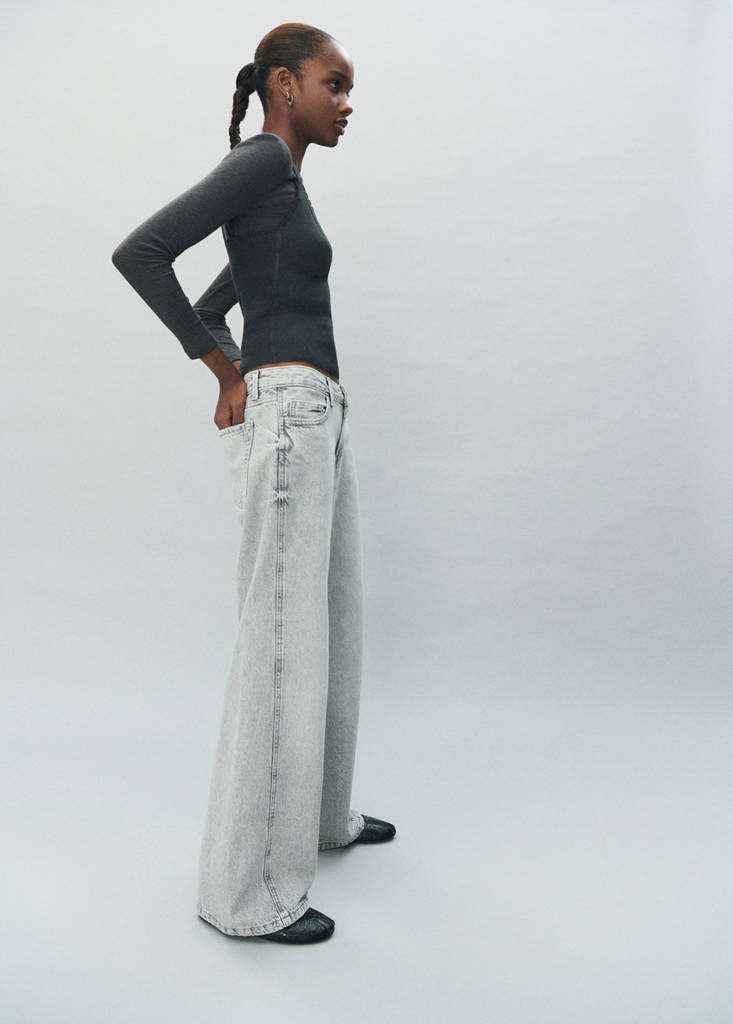 Low-waist wide leg jeans — Denim Grey