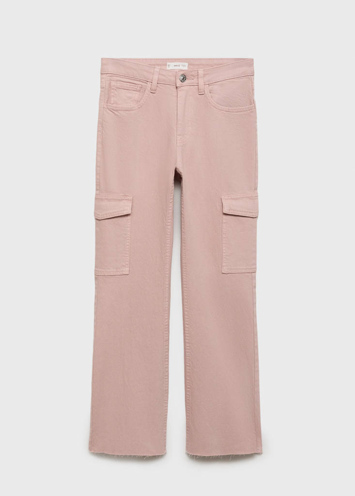 Flared cargo jeans — Pastel Pink