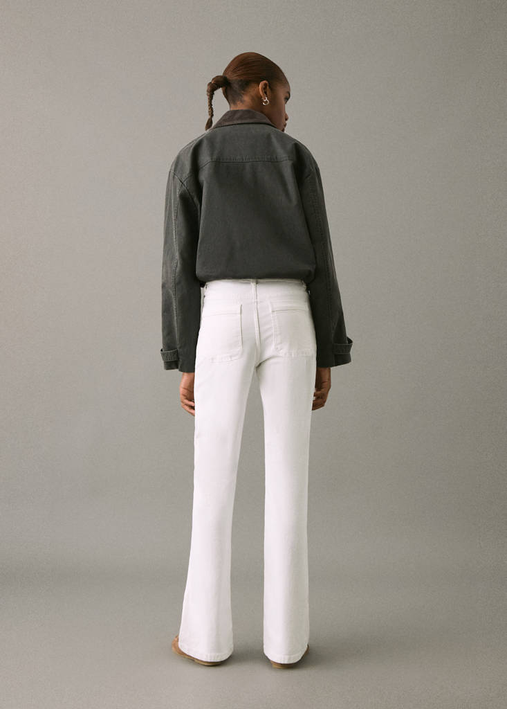 Flared jeans with pocket — White