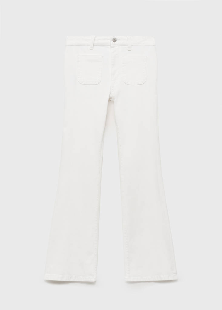 Flared jeans with pocket — White