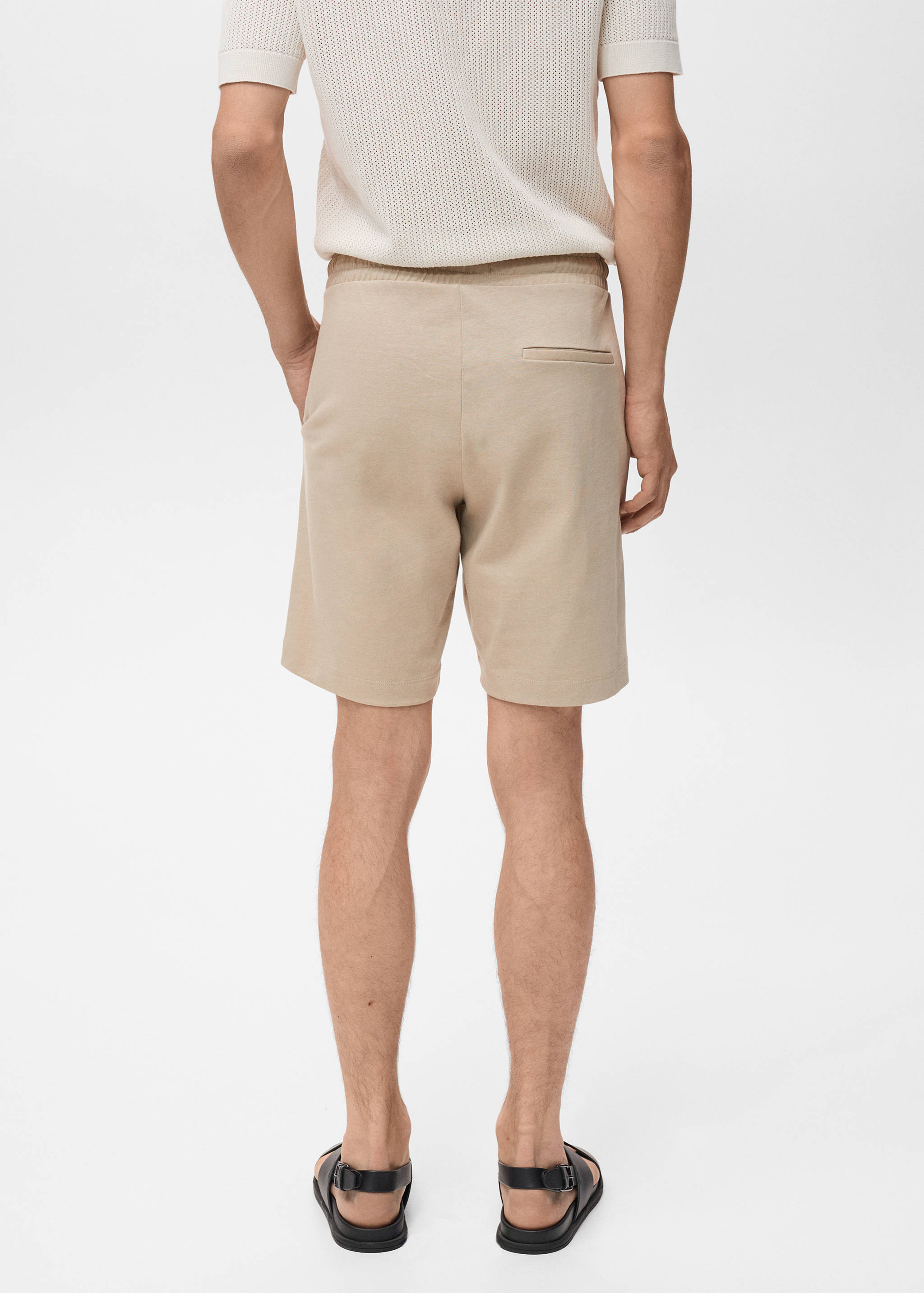 100% cotton bermuda shorts with drawstring - Reverse of the article