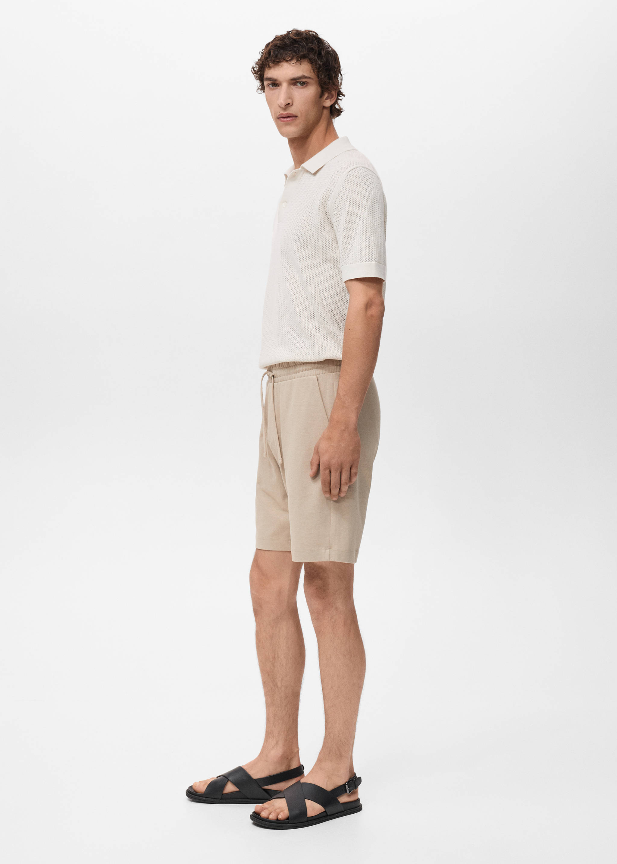 100% cotton bermuda shorts with drawstring - Details of the article 2
