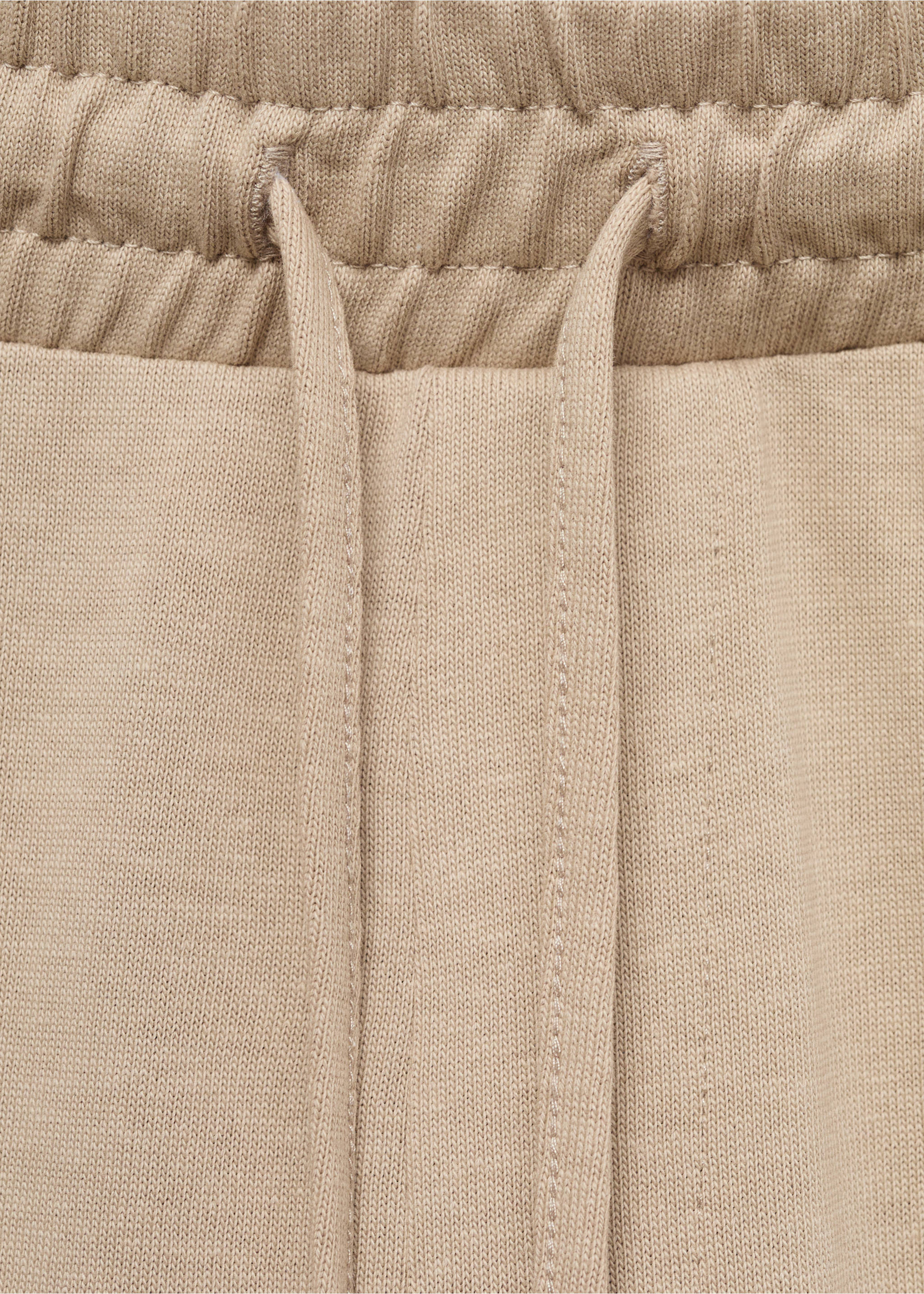 100% cotton bermuda shorts with drawstring - Details of the article 8, Ecru. Ref: 17021261-00.