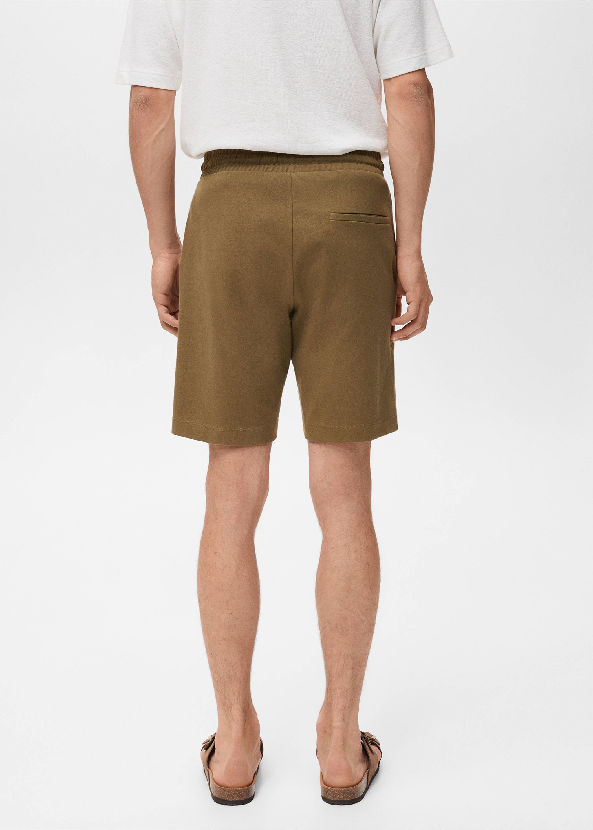 100% cotton bermuda shorts with drawstring - Reverse of the article, Khaki. Ref: 17021261-00.