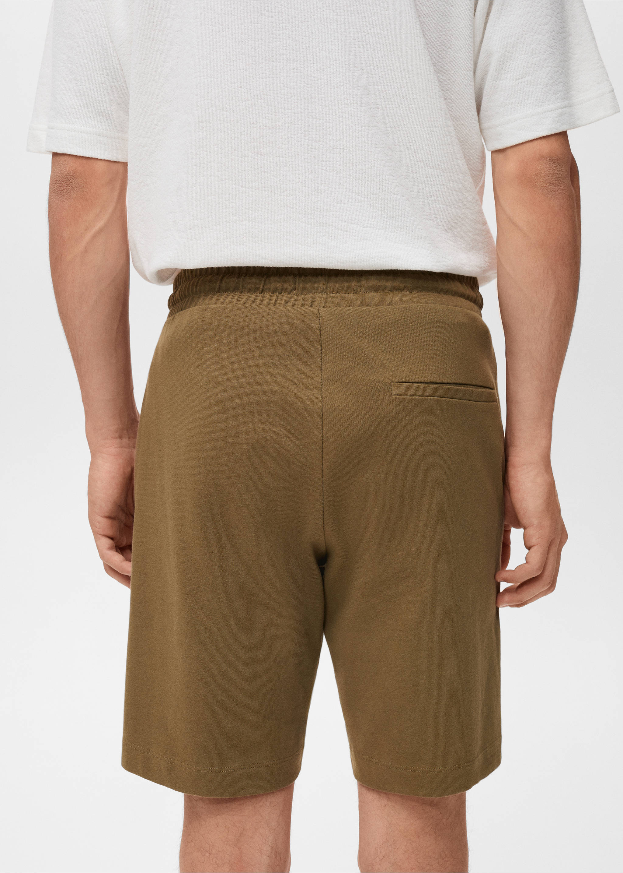 100% cotton bermuda shorts with drawstring - Details of the article 3, Khaki. Ref: 17021261-00.