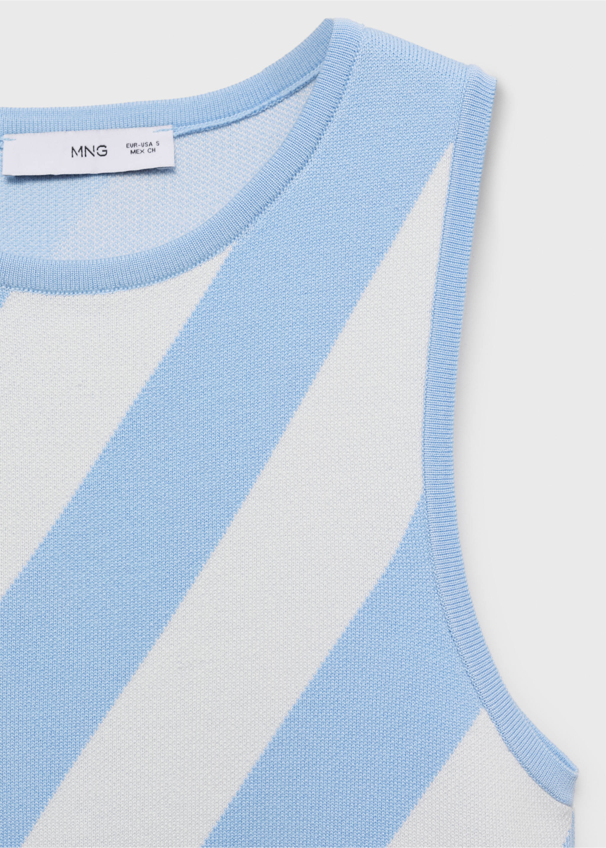 Úpletové šaty s ramínky - Detail zboží 8, Modrá obloha. Ref: 17021262-00.