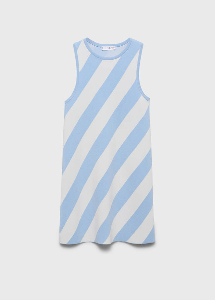Knitted dress with straps — Sky Blue