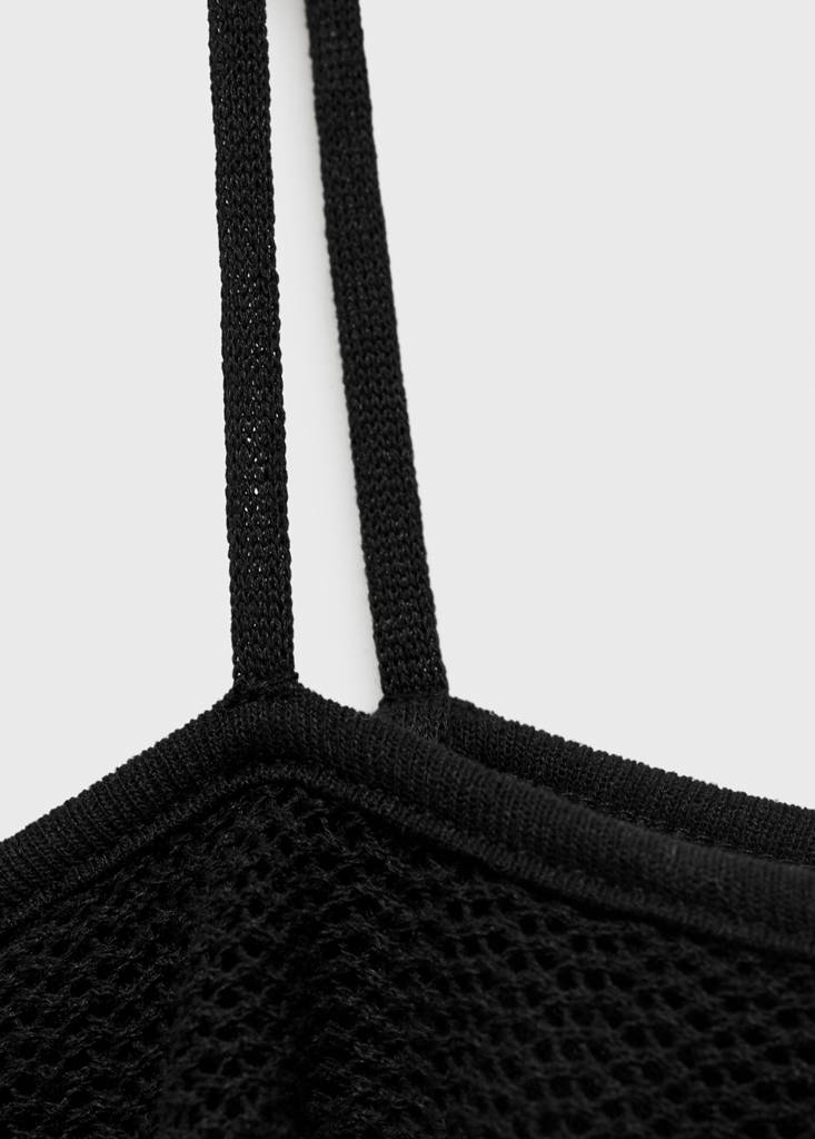 Ruffle knit dress — Black