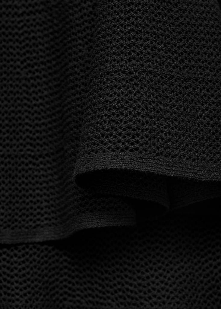 Ruffle knit dress — Black