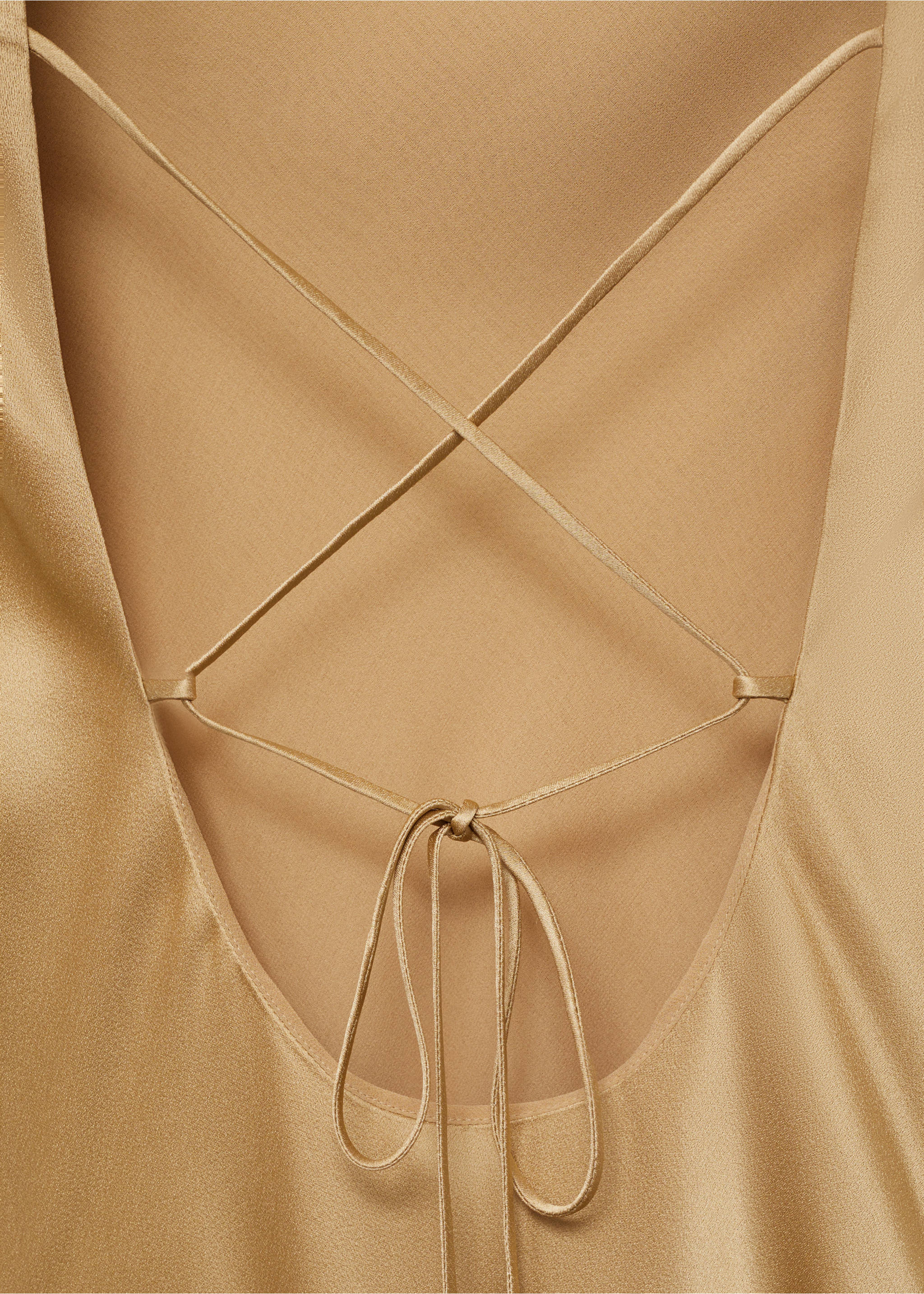 Robe satinée asymétrique à franges - Détail de l'article 0, Beige. Ref: 17021265-00.