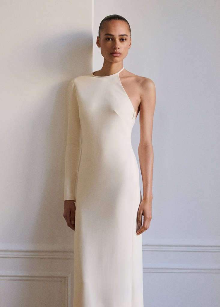 Asymmetrical open-back dress - Women | MANGO Japan