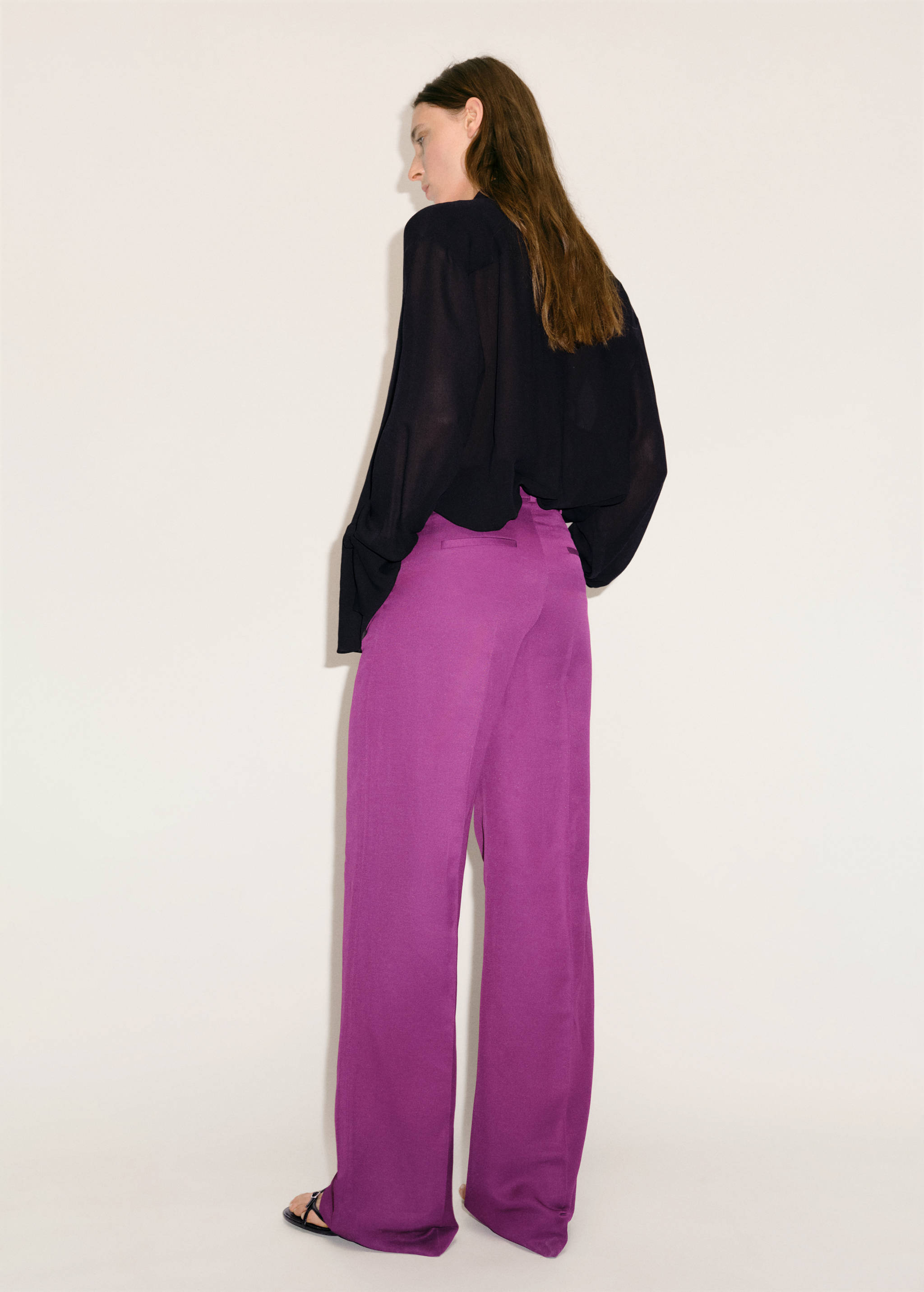 Pantalon de costume droit lin mélangé - Verso de l’article