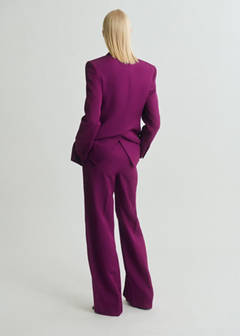 Straight-fit linen-blend suit trousers — Fuchsia 3