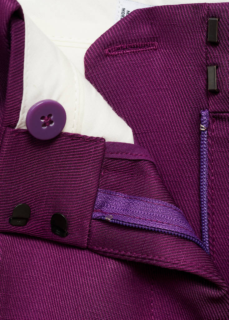 Straight-fit linen-blend suit trousers — Fuchsia