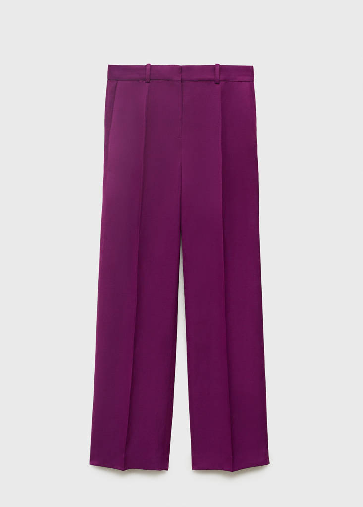 Straight-fit linen-blend suit trousers — Fuchsia