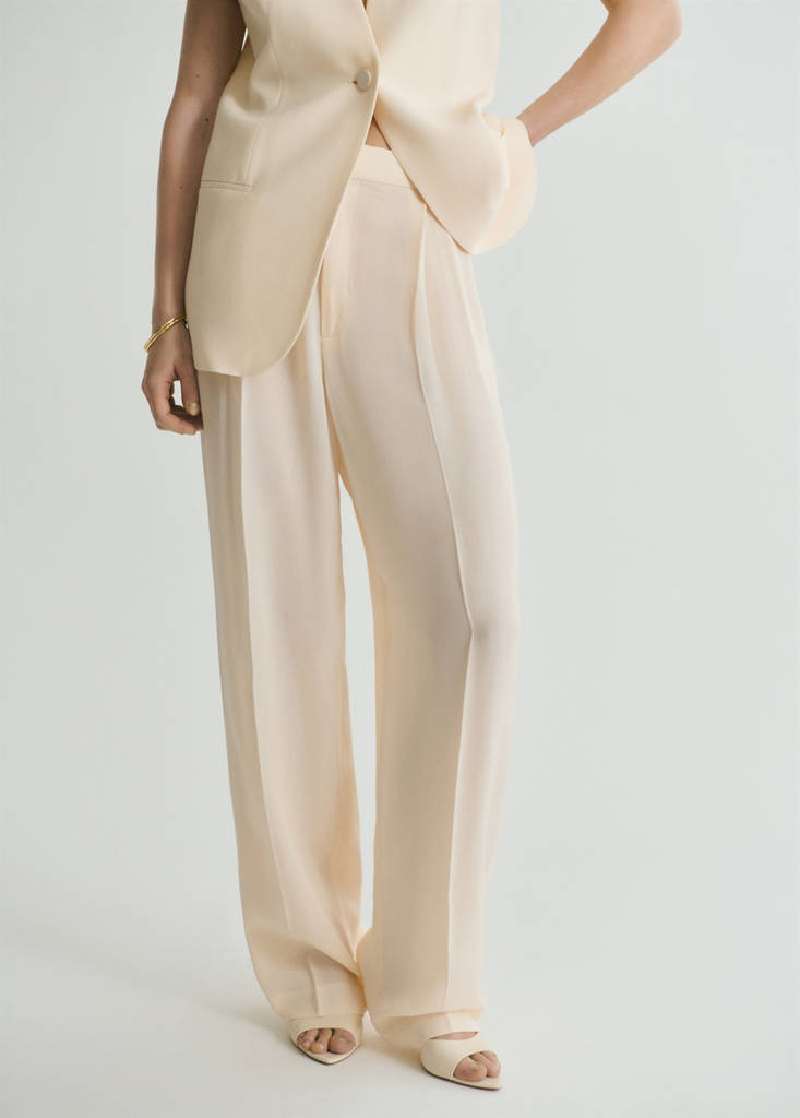Straight-fit suit trousers — Vanilla