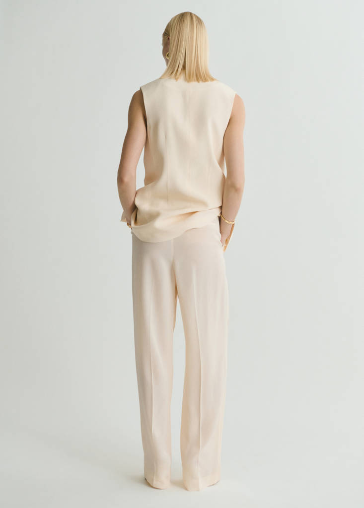 Straight-fit suit trousers — Vanilla