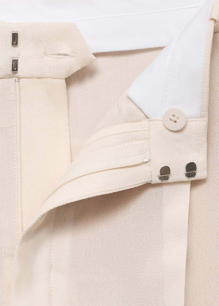 Straight-fit suit trousers — Vanilla