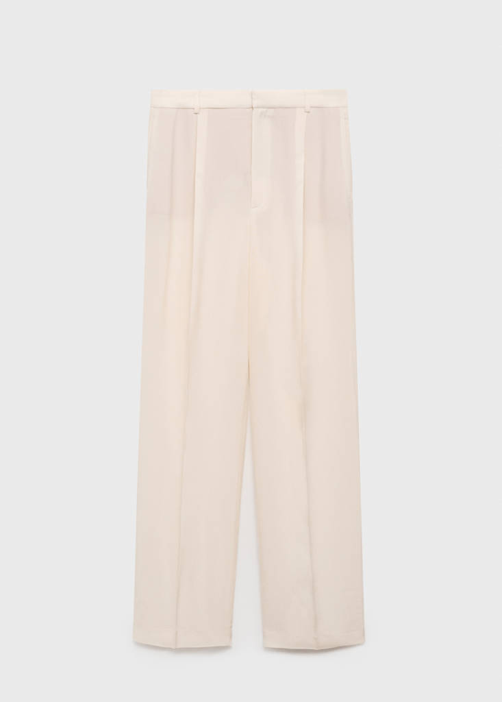 Straight-fit suit trousers — Vanilla