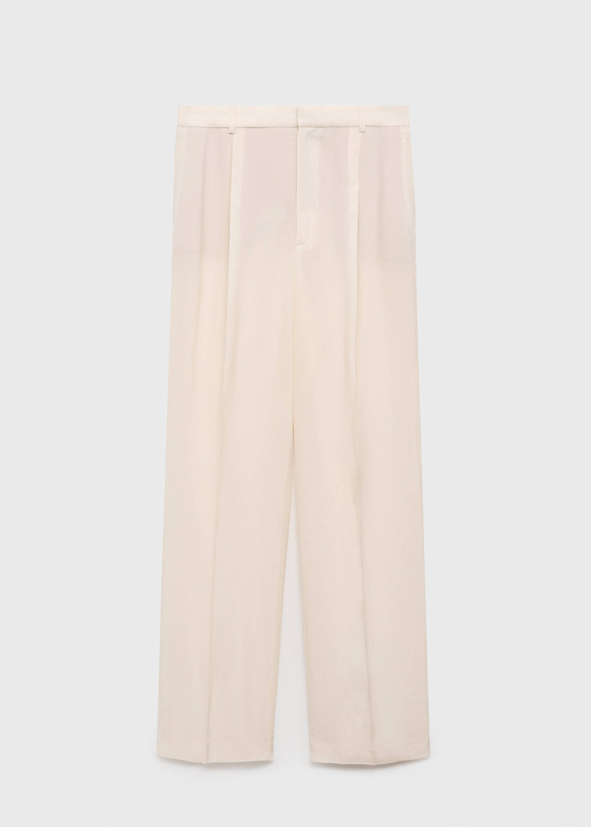 Straight-fit suit trousers — Vanilla