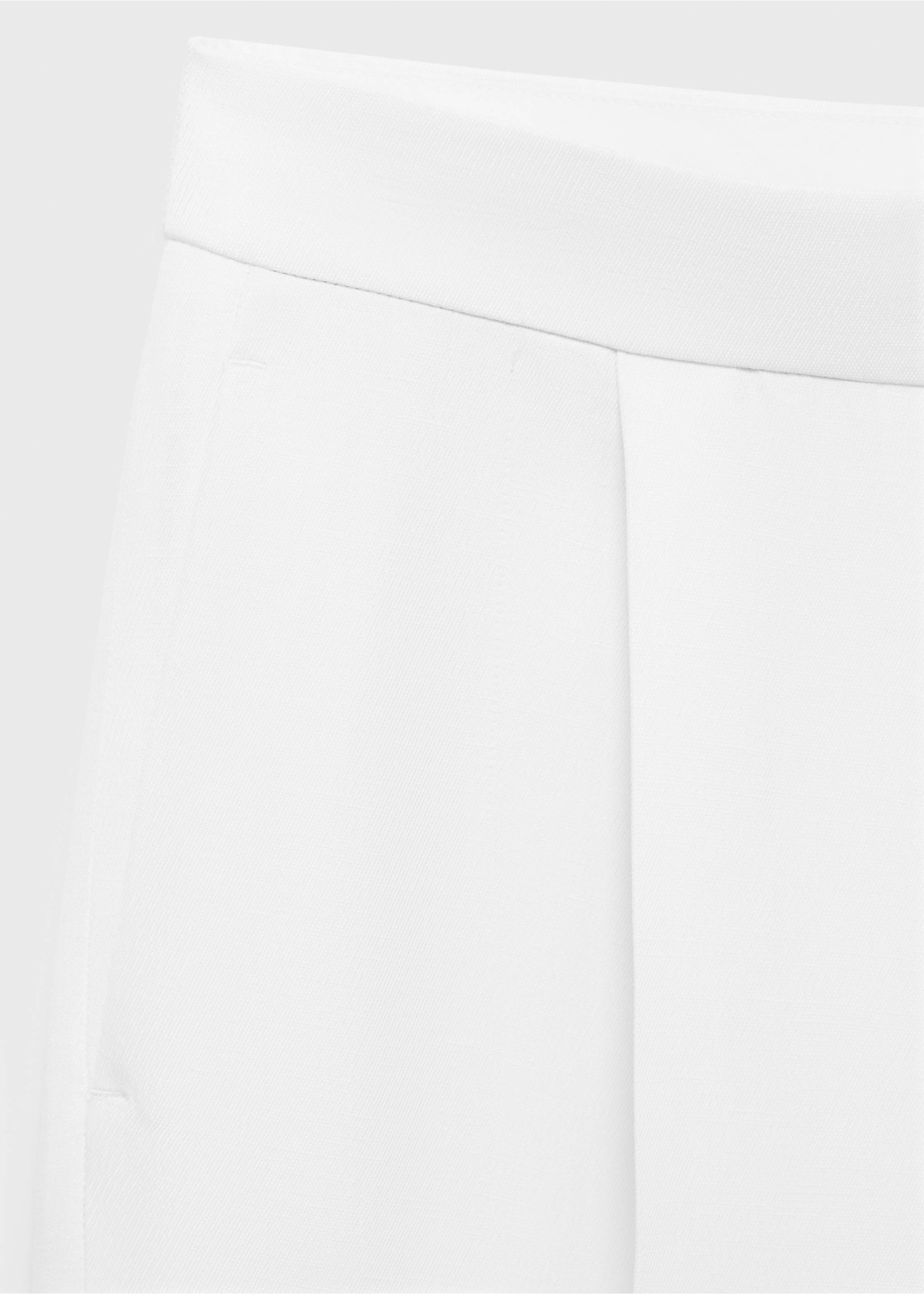 亚麻混纺百褶长裤 - null, 白色. Ref: 17021269-00.