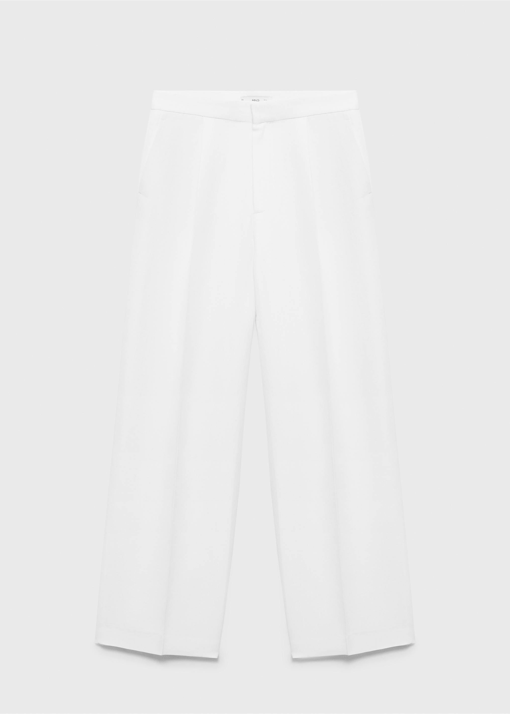 Pantalon mélange de lin pinces - Article sans modèle, Blanc. Ref: 17021269-01.