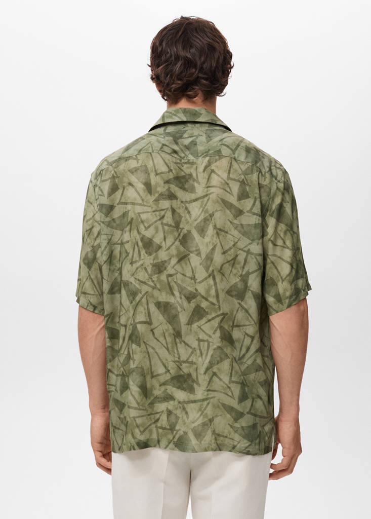 Printed bowling shirt — Dark Green