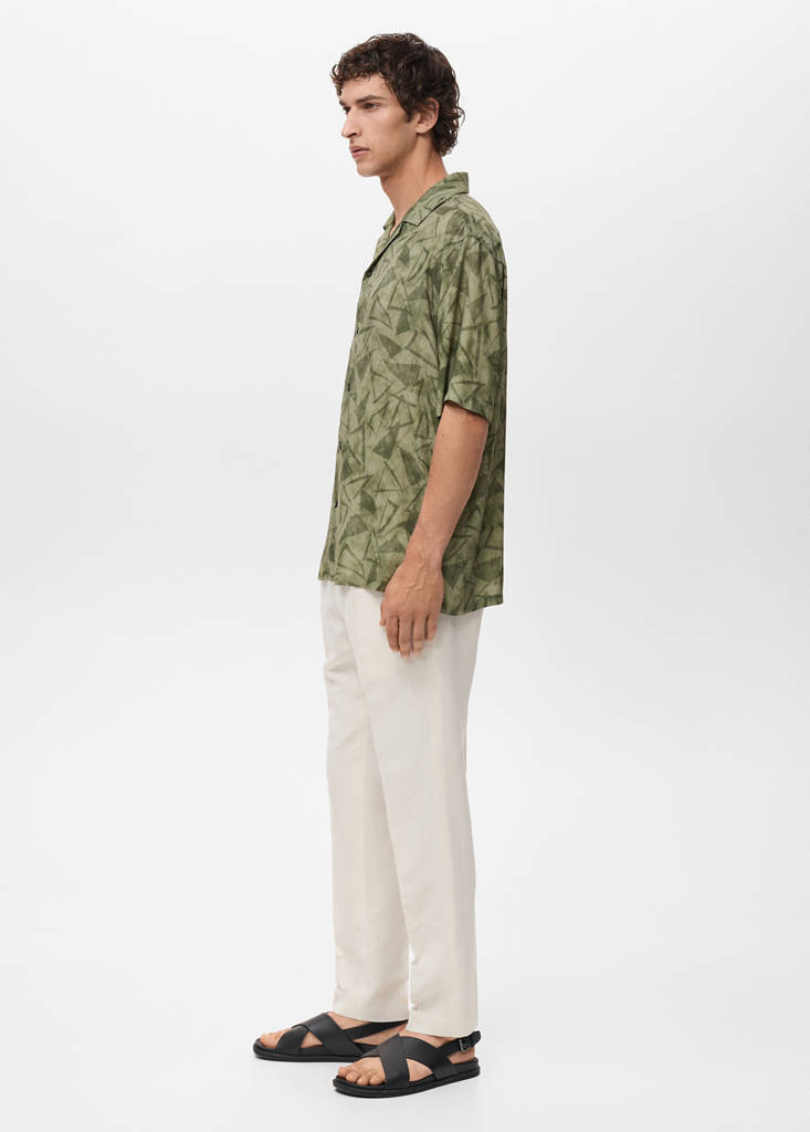 Printed bowling shirt — Dark Green