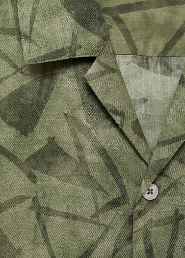 Printed bowling shirt — Dark Green