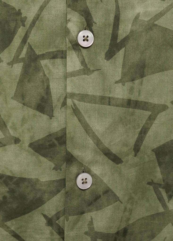 Printed bowling shirt — Dark Green